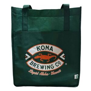 Kona Brewing Green Tote Bag Reusable Canvas Shopping Bag Utility Travel Work